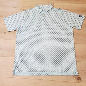 Briar Ridge Country Club Golf Polo Shirt Mens Lg Antigua Blue Palm Trees